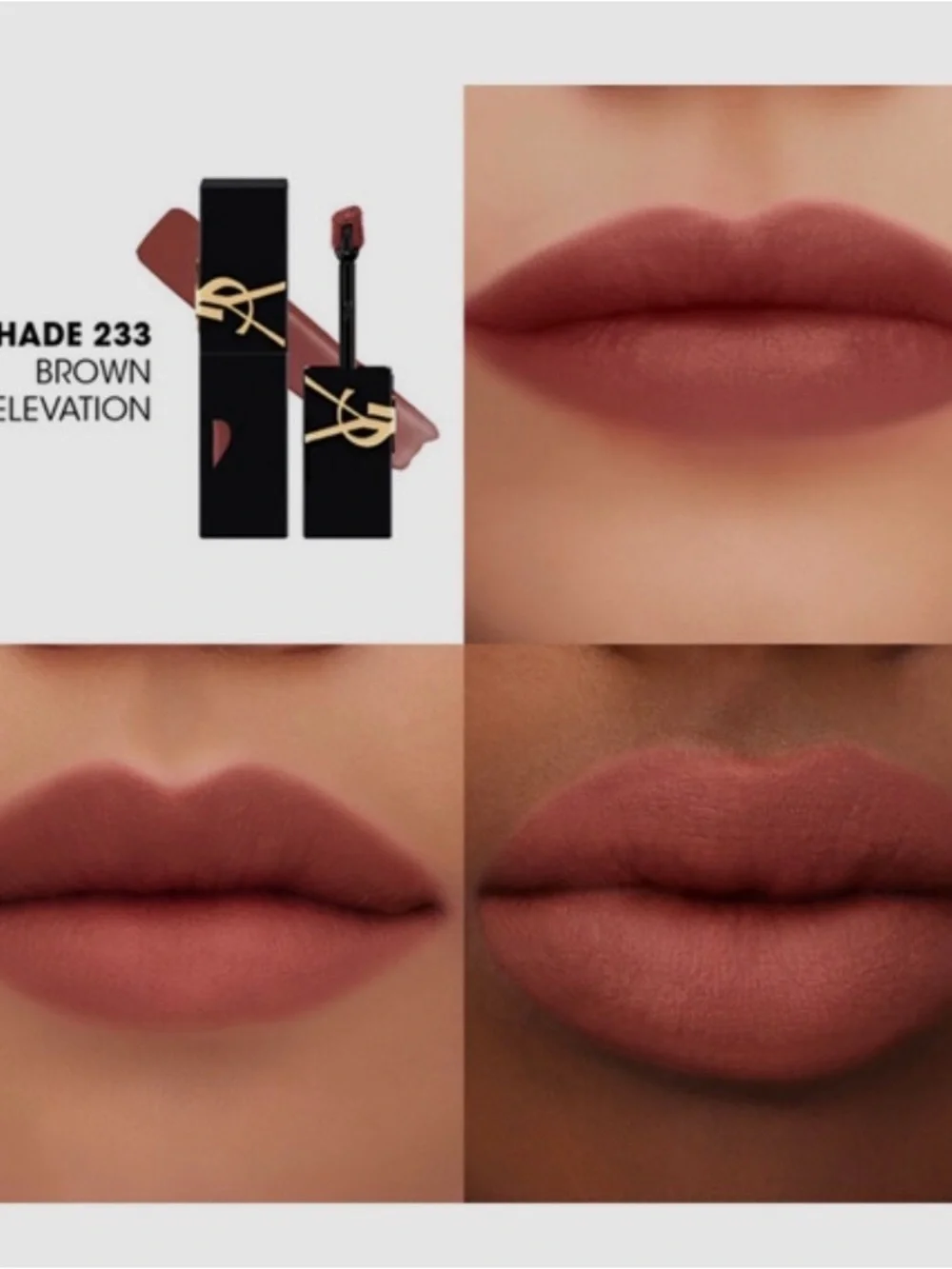 Yves Saint Laurent Matte Lip Stain in Brown-Pink with Gold Accents
